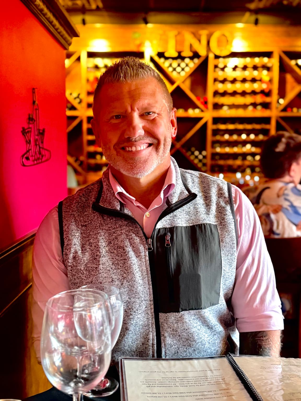 Ryan Richmond seated in a restaurant